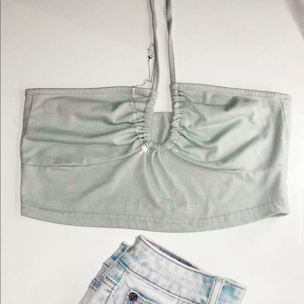 SHEIN light green crop tank.